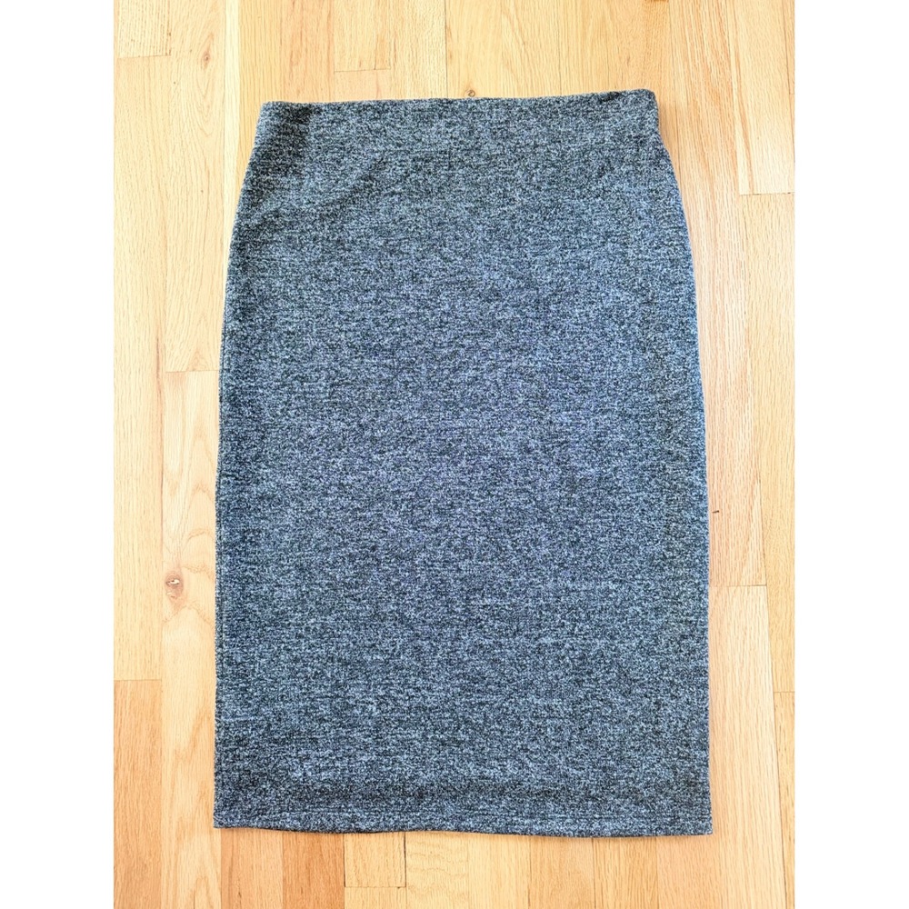 Old Navy Womens Gray Marled Knit Pencil Skirt Elastic Waist Lined Size M - Picture 4 of 7